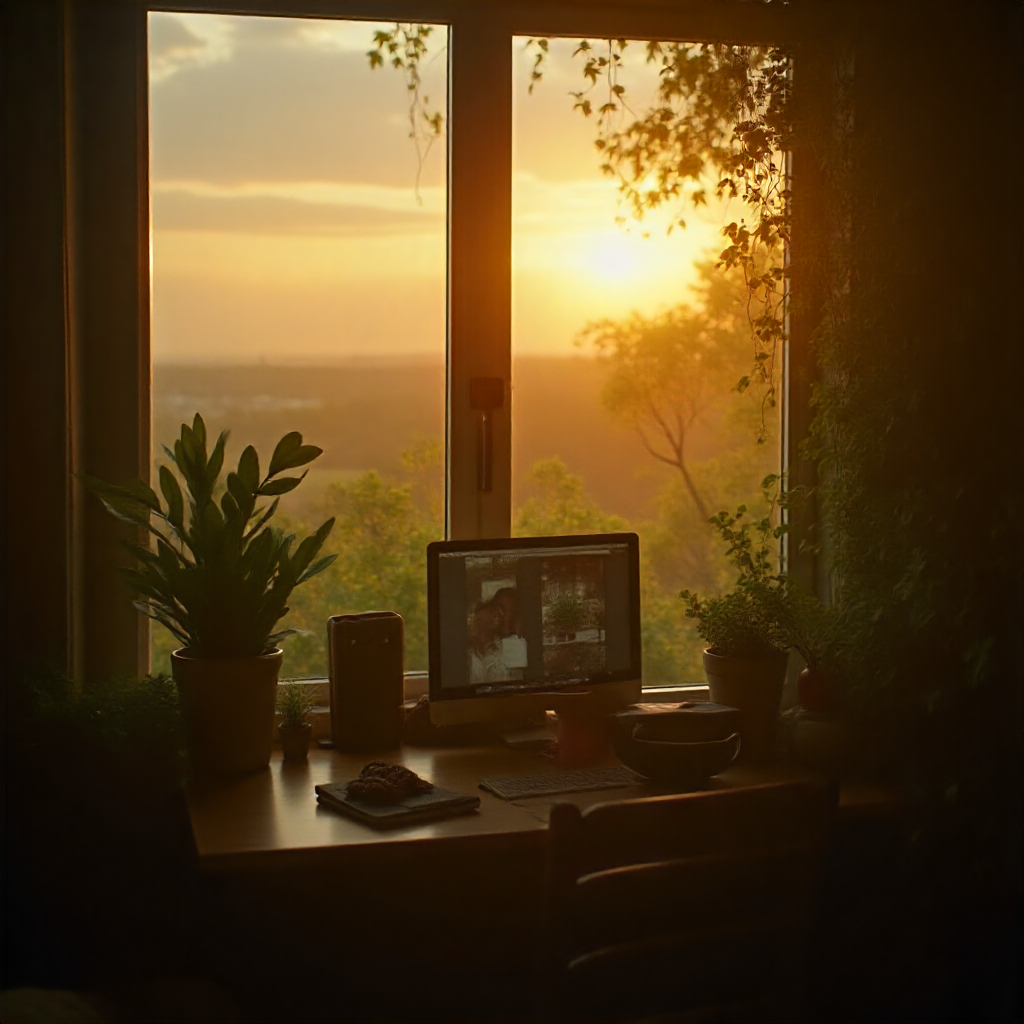 Kitchen herb garden and indoor plants