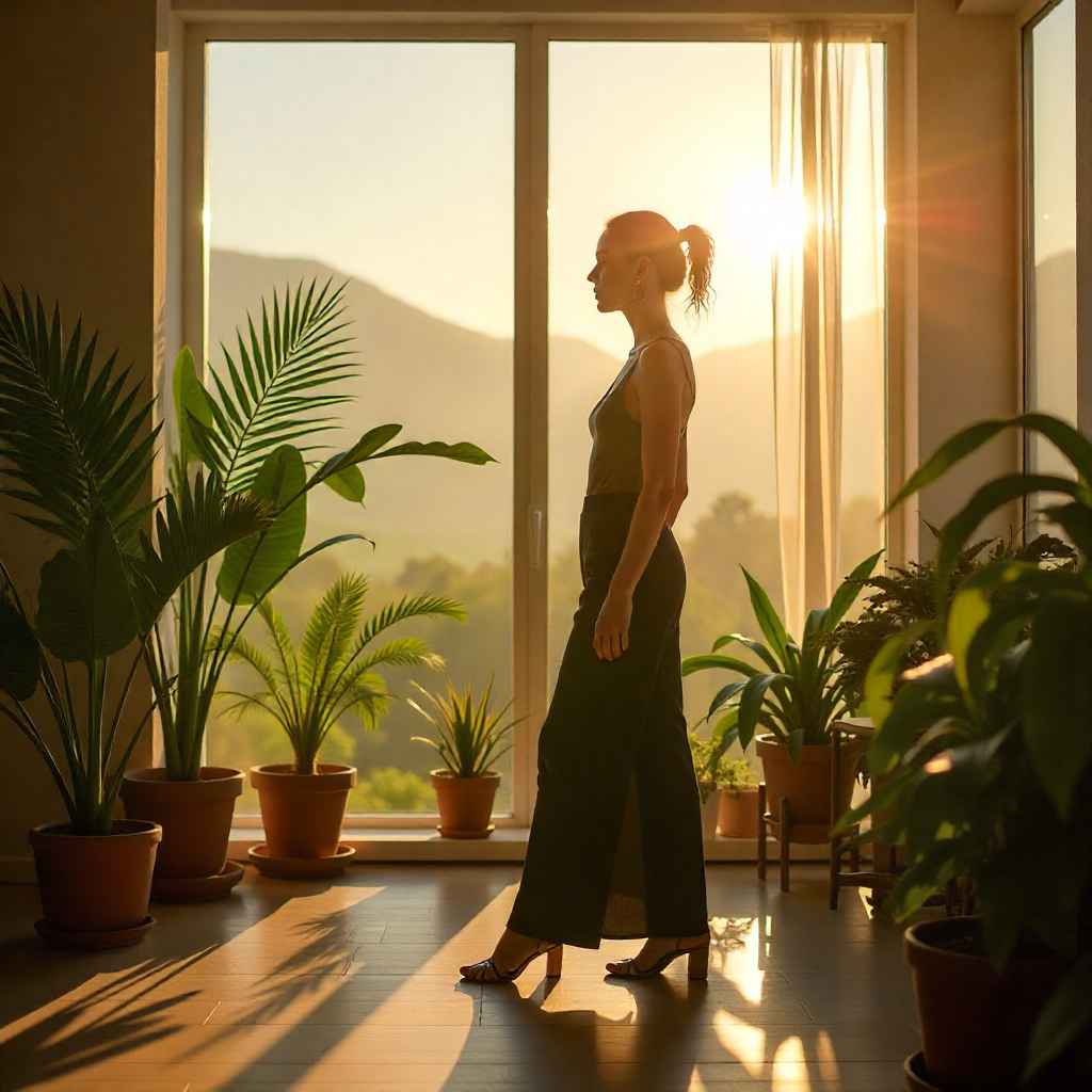 Modern workspace with diverse plant collection